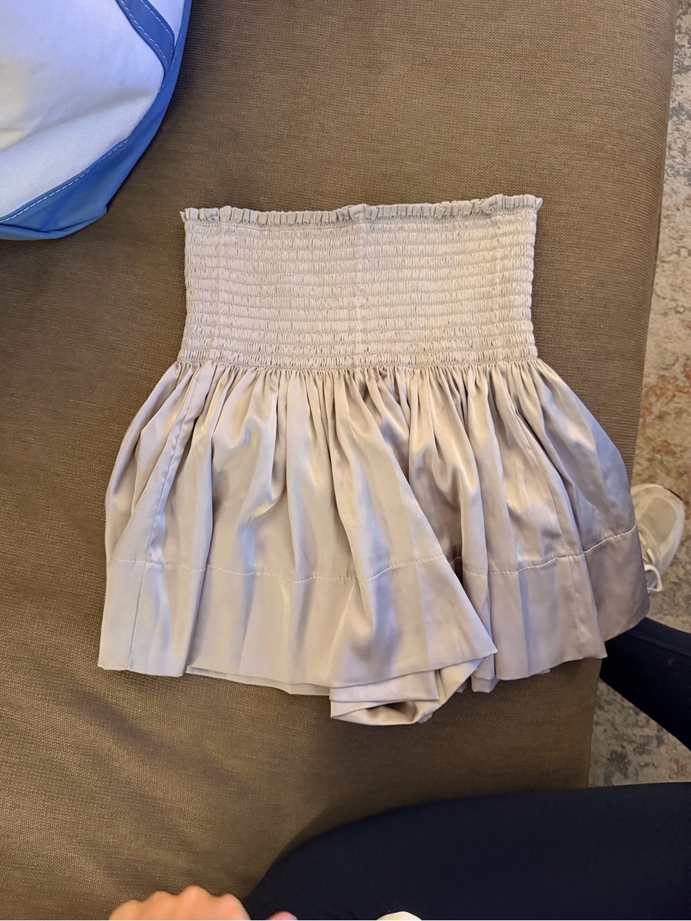 NATURAL LIFE Cream Smocked Waist Skort
